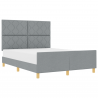 Estructura de cama tela gris claro 160x200 cm 3