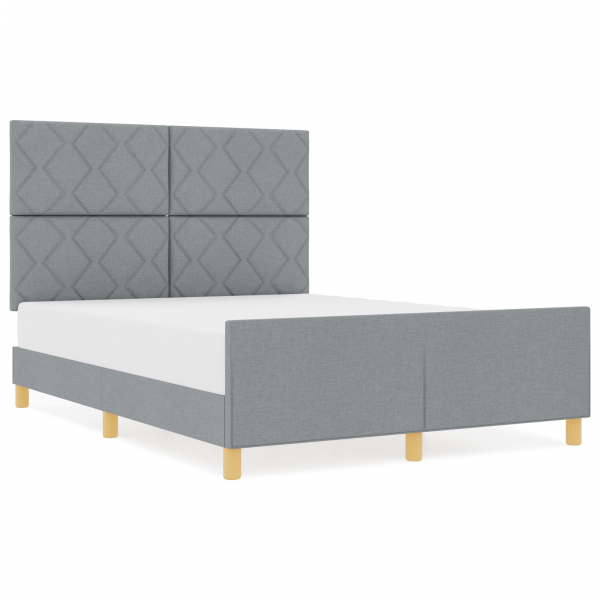 Estrutura de Cama  Cinza-claro 160x200 cm Tecido M 4