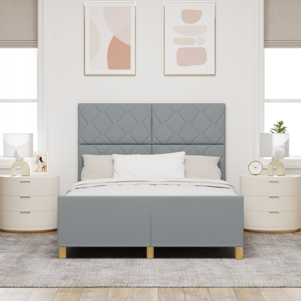 Estrutura de Cama  Cinza-claro 160x200 cm Tecido M 5