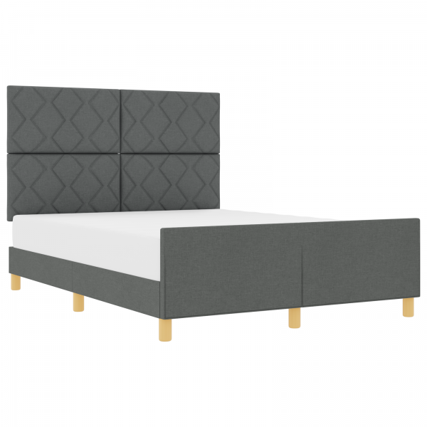 Estructura de cama tela gris oscuro 160x200 cm M 3