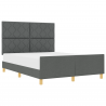 Estructura de cama tela gris oscuro 160x200 cm 3