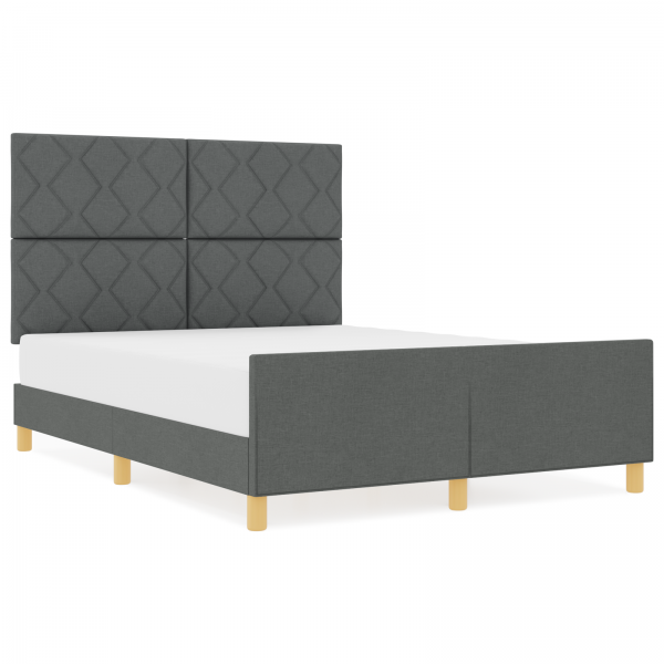 Estructura de cama tela gris oscuro 160x200 cm M 4