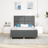 Estructura de cama tela gris oscuro 160x200 cm 5