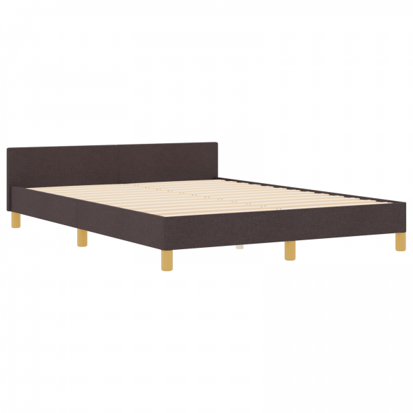 Estructura de cama tela marrón oscuro 160x200 cm M 2