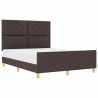 Estructura de cama tela marrón oscuro 160x200 cm 3