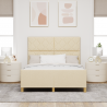 Estructura de cama tela crema 160x200 cm 5