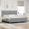 Cama de Tecido Cinza-Claro  200x200 cm 1