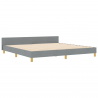 Estructura de cama tela gris claro 200x200 cm 2