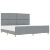 Estructura de cama tela gris claro 200x200 cm 3