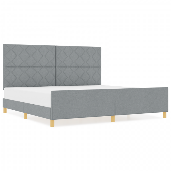 Cama de Tecido Cinza-Claro  200x200 cm M 4