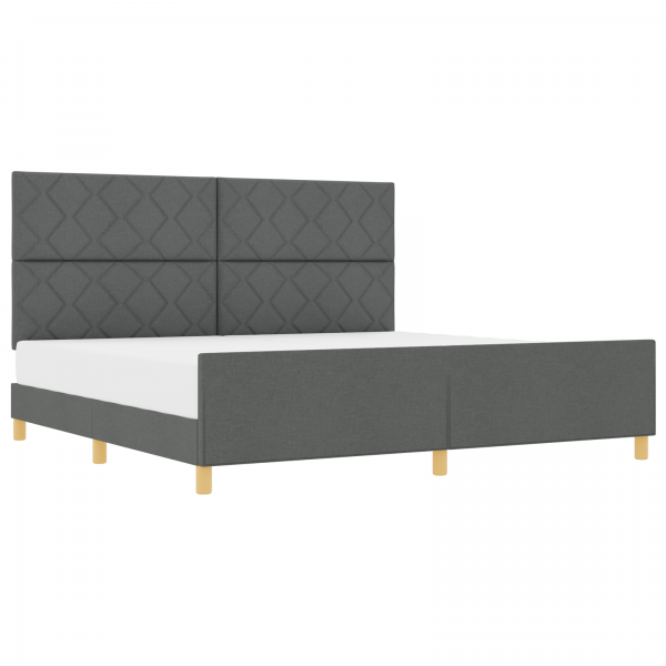 Estructura de cama tela gris oscuro 200x200 cm M 3