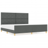 Estructura de cama tela gris oscuro 200x200 cm 4
