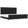Estructura de cama tela negro 200x200 cm 3