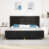 Estructura de cama tela negro 200x200 cm 4