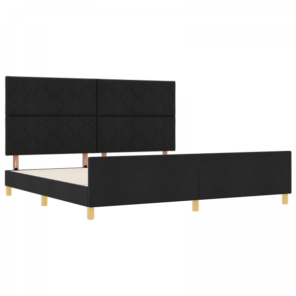 Estructura de cama tela negro 200x200 cm M 5