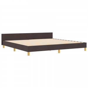 Cama  em Castanho Escuro. 200x200 cm. Tecido H