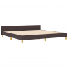 Estructura de cama tela marrón oscuro 200x200 cm 2