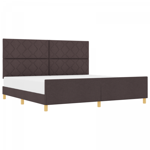 Estructura de cama tela marrón oscuro 200x200 cm M 3