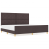 Estructura de cama tela marrón oscuro 200x200 cm 4