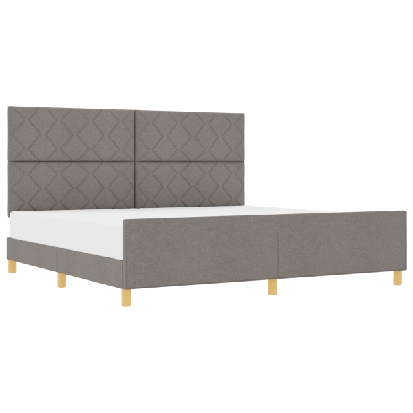 Estructura de cama tela taupé 200x200 cm M 3