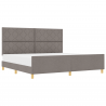 Estrutura de Cama  Taupe 200x200 cm Tecido 3
