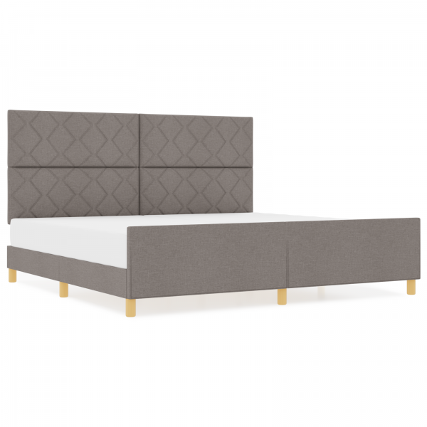 Estructura de cama tela taupé 200x200 cm M 4