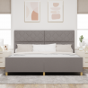 Estrutura de Cama  Taupe 200x200 cm Tecido 5
