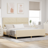 Estructura de cama tela crema 200x200 cm 1