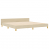 Estructura de cama tela crema 200x200 cm 2