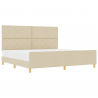 Estructura de cama tela crema 200x200 cm 3