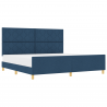 Estructura de cama tela azul 200x200 cm 3