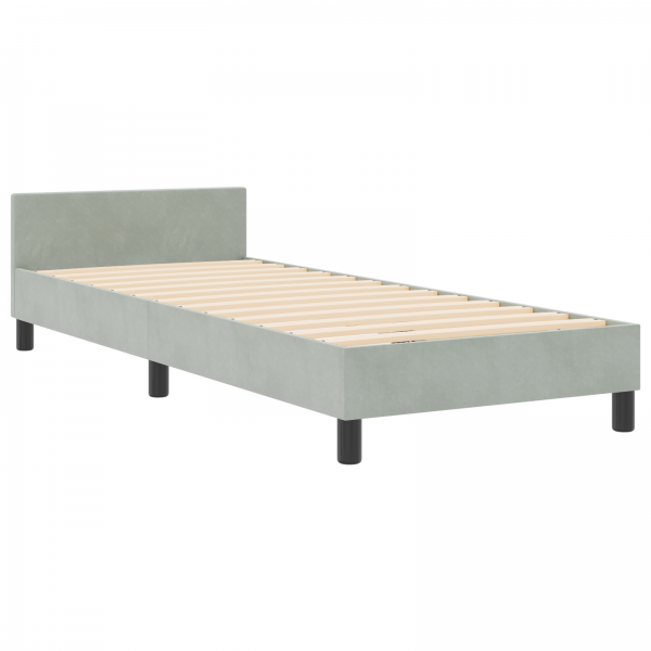 Estructura de cama terciopelo gris claro 80x200 cm M 2