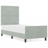 Estructura de cama terciopelo gris claro 80x200 cm 4
