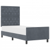 Cama  Cinza Escuro 80x200 cm Veludo 3