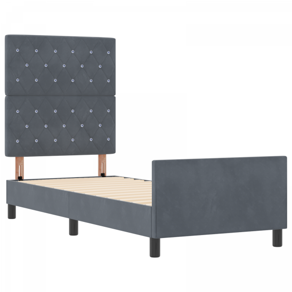 Estructura de cama terciopelo gris oscuro 80x200 cm M 5