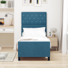 Estructura de cama terciopelo azul oscuro 80x200 cm 5