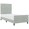 Estructura de cama terciopelo gris claro 100x200 cm 3