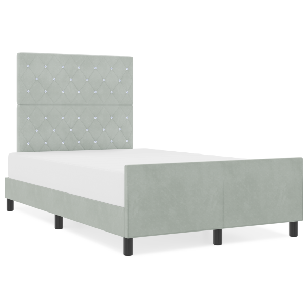 Cama  Cinza Claro 120x190 cm Veludo M 4