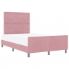 Estructura de cama terciopelo rosa 120x190 cm 3