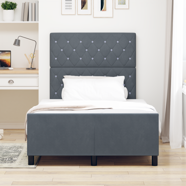 Estructura de cama terciopelo gris oscuro 120x200 cm M 5