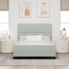 Cama  Cinza Claro 140x190 cm em Veludo 5
