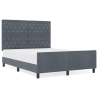 Cama  Cinza Escuro 140x190 cm Veludo 4