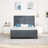 Cama  Cinza Escuro 140x190 cm Veludo 5
