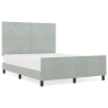 Cama  Cinza Claro 160x200 cm Veludo 4