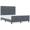 Estructura de cama terciopelo gris oscuro 160x200 cm 4
