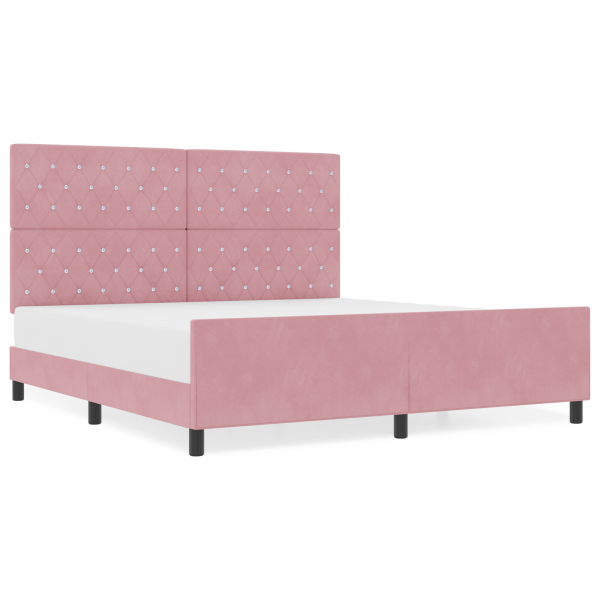 Estrutura de Cama  Rosa 180x200 cm Veludo M 4