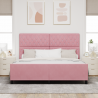 Estructura de cama terciopelo rosa 180x200 cm 5