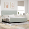 Cama  Cinza Claro 200x200 cm Veludo 1
