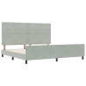 Cama  Cinza Claro 200x200 cm Veludo 2