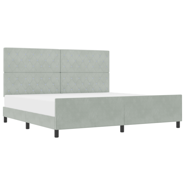 Estructura de cama terciopelo gris claro 200x200 cm M 3